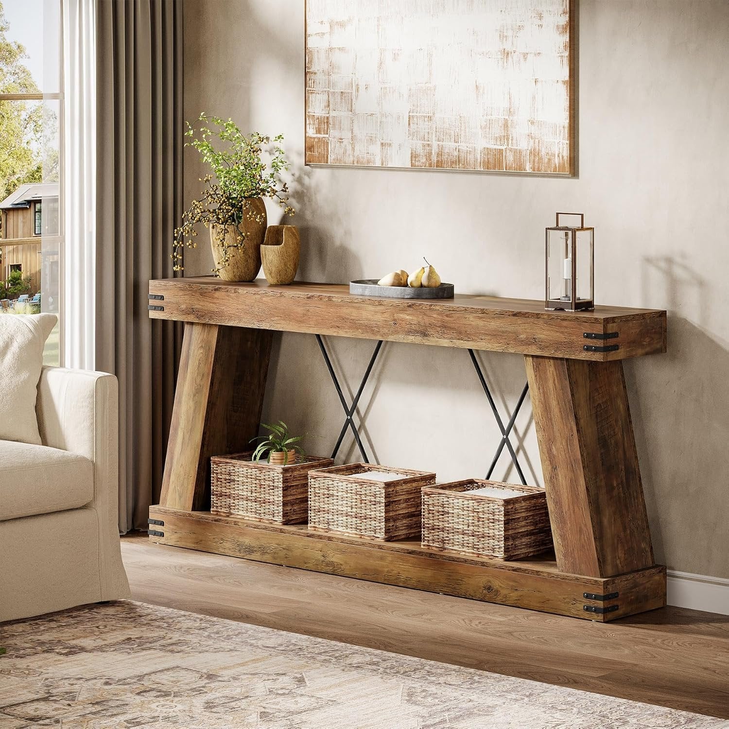 Tribesigns Table Console 180 x 30 x 85 cm, Table d'appoint Table de Couloir pour Petit Espace