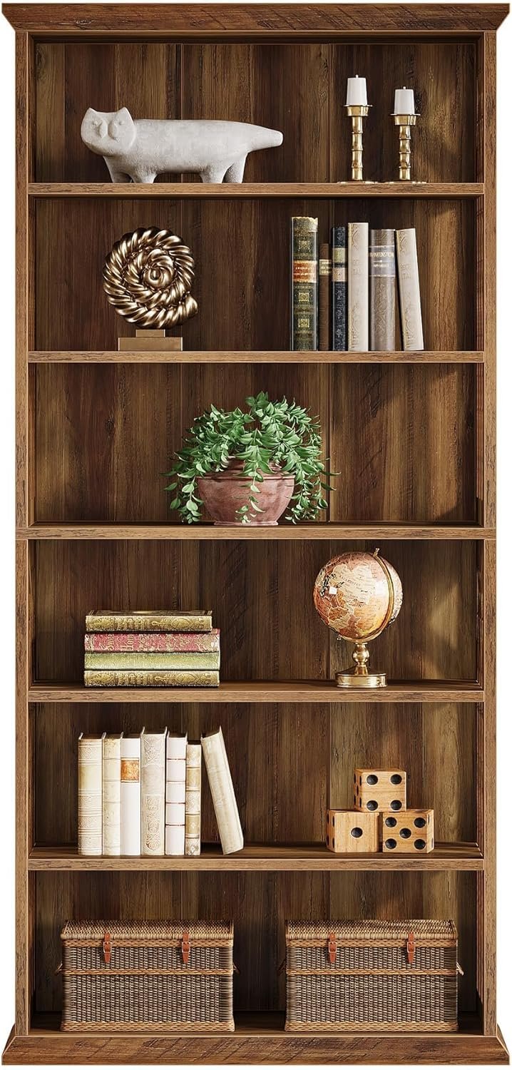 Tribesigns Étagère à livres à 6 niveaux, Hauteur 190 cm grande étagère Présentoir autoportant