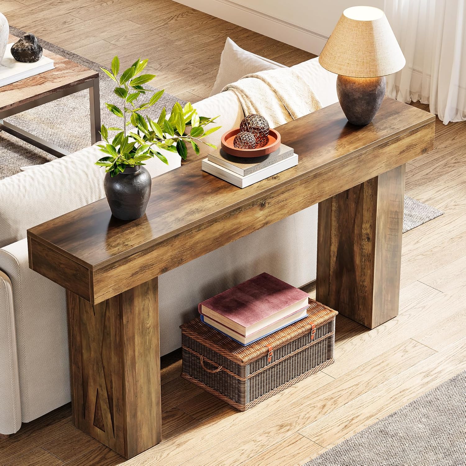 Tribesigns Table console étroite de 160 cm, Table basse moderne pour couloir Table d'entrée pour salon