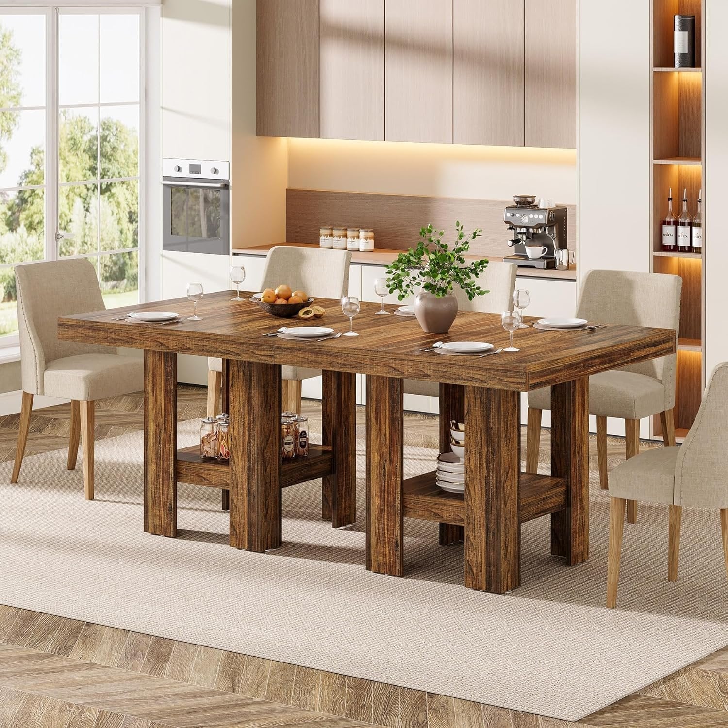 Tribesigns Table à Manger pour 2 Personnes 80 x 80 x75 cm, Carré Table de Salle à Manger Industrielle