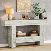 Tribesigns Table console de 160 cm de long, Table d'entrée de ferme avec rangement 3