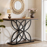 Tribesigns Table console industrielle pour entrée, Table basse avec pied papillon en métal unique 3