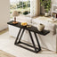 Tribesigns Console industrielle étroite de 160 cm, Table d'entrée moderne noire pour salon et hall d'entrée