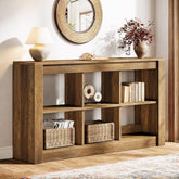 Tribesigns Table console longue en bois rustique avec 6 cubes de rangement 140 × 35 × 85 cm 3
