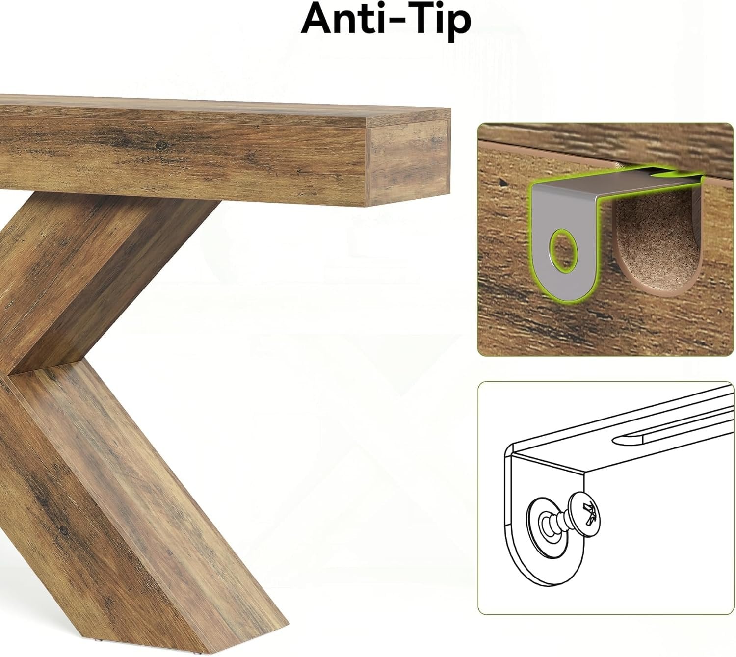 Tribesigns Table Console 140×30×85 cm, Table d’Entrée Étroit avec Design en X