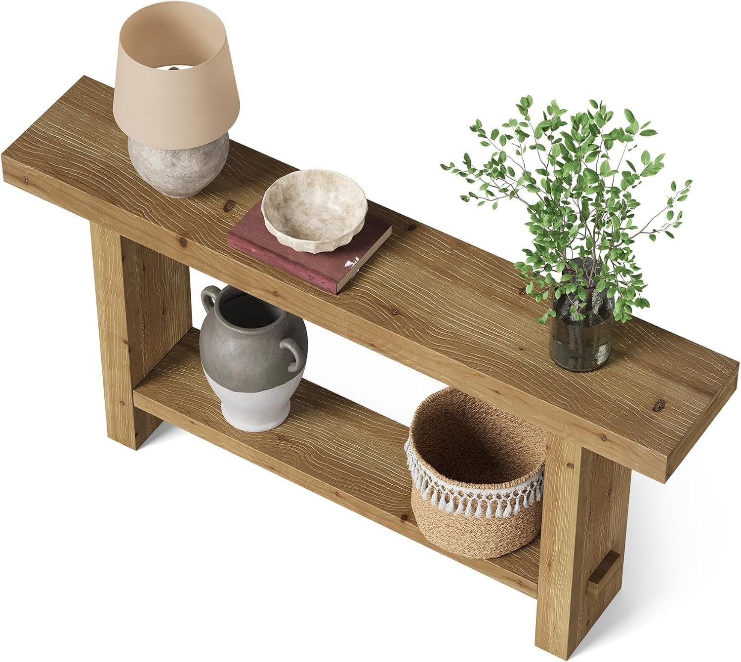 Tribesigns Table console extra longue avec plateau élargi et double base stable pour salon