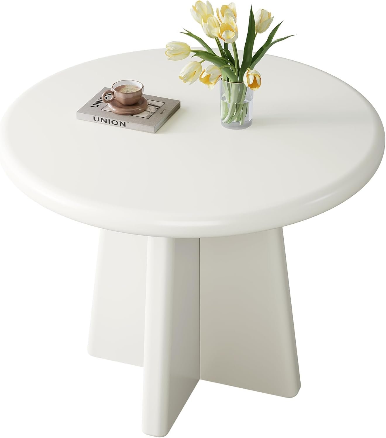 Tribesigns Table à manger ronde, Petite table de cuisine pour 4 personnes