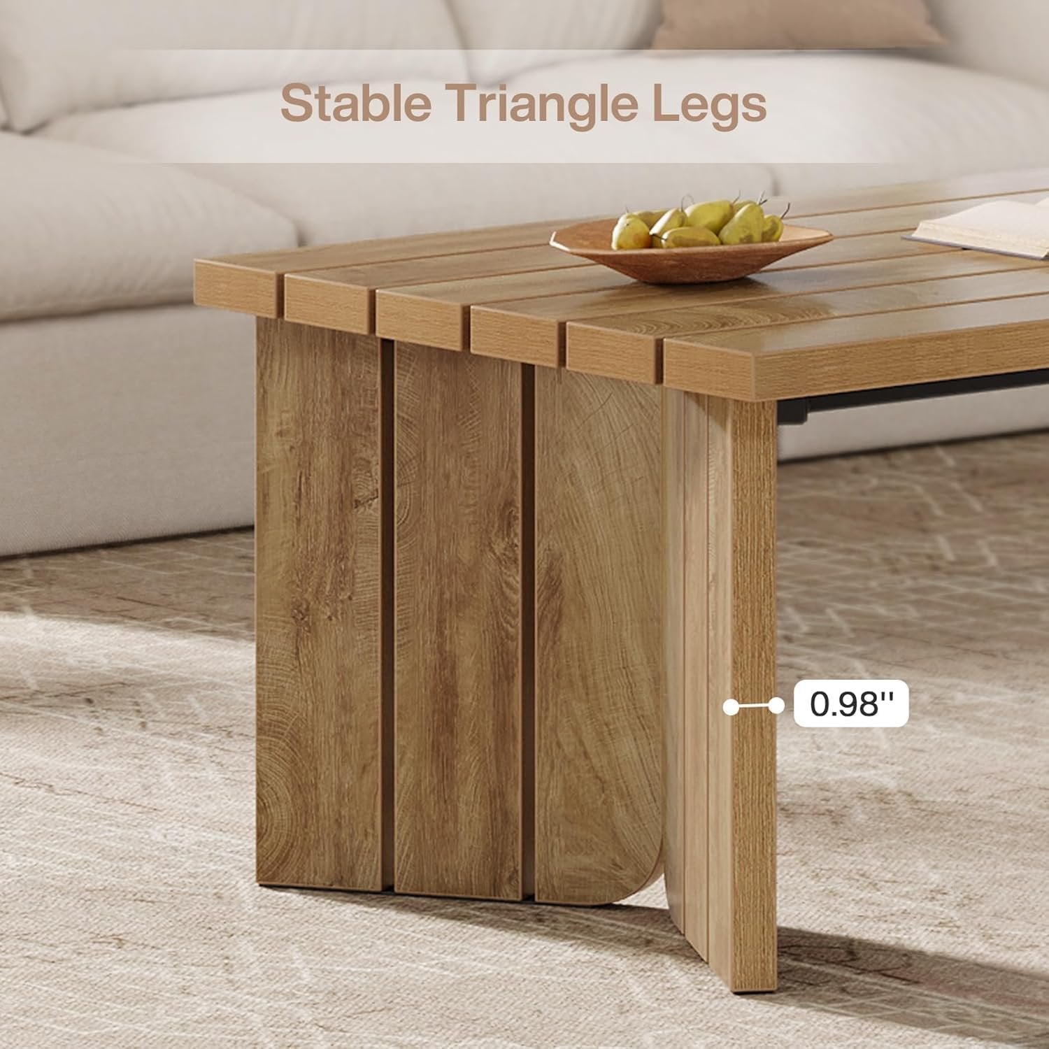 Tribesigns Table basse rectangulaire de 119,4 cm, Table centrale de style rustique pour salon