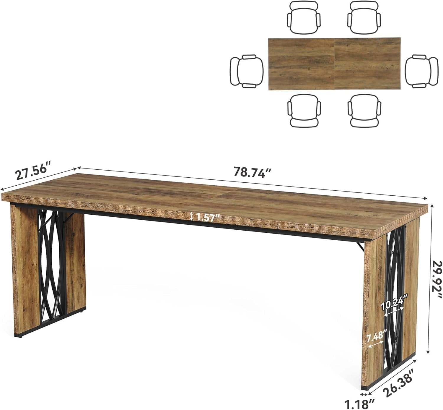 Tribesigns Bureau d'ordinateur, Double long Table de conférence pour la maison et le bureau