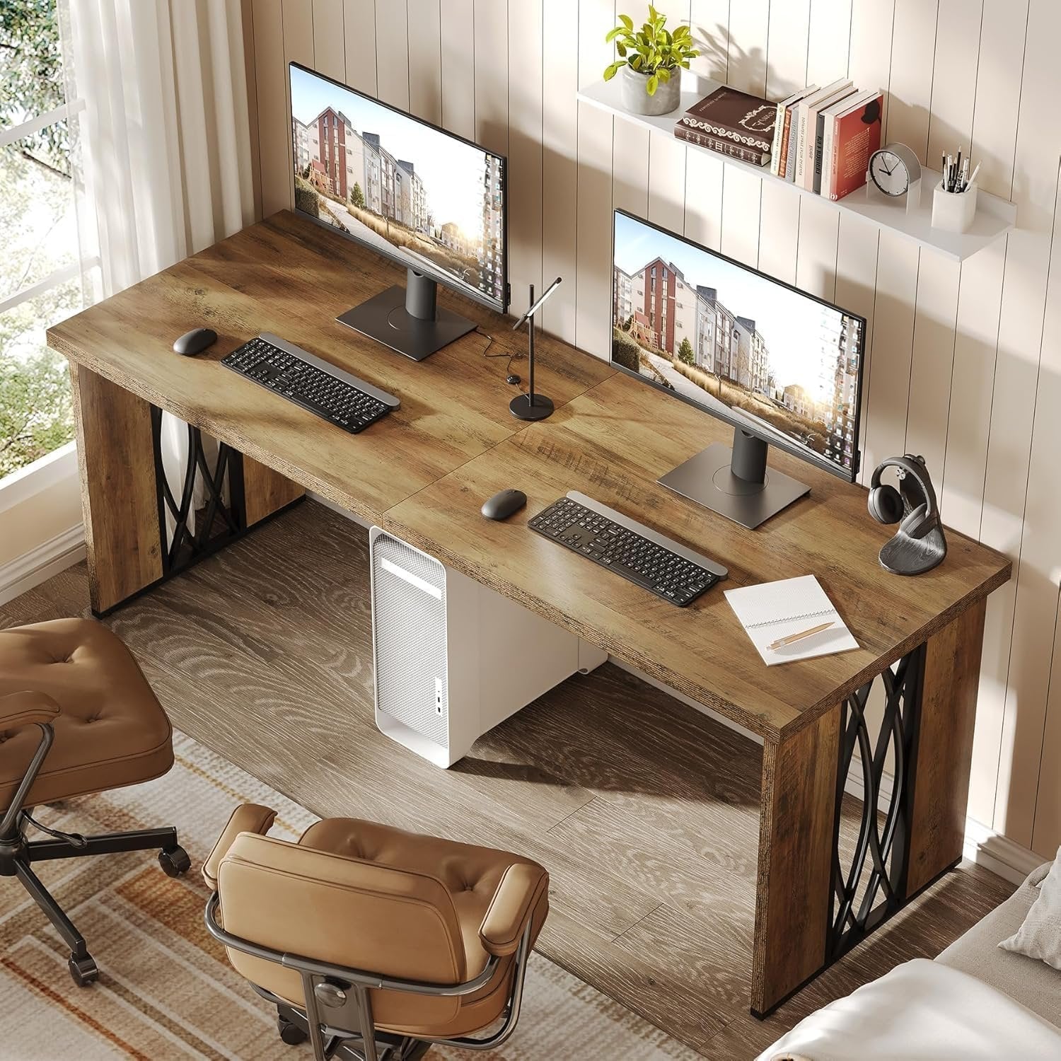 Tribesigns Bureau d'ordinateur, Double long Table de conférence pour la maison et le bureau