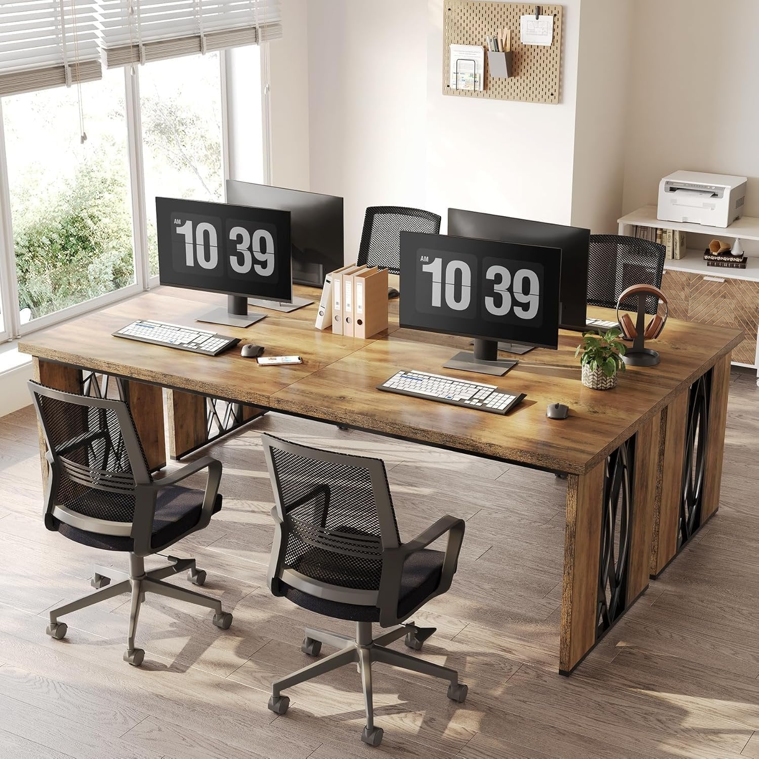 Tribesigns Bureau d'ordinateur, Double long Table de conférence pour la maison et le bureau