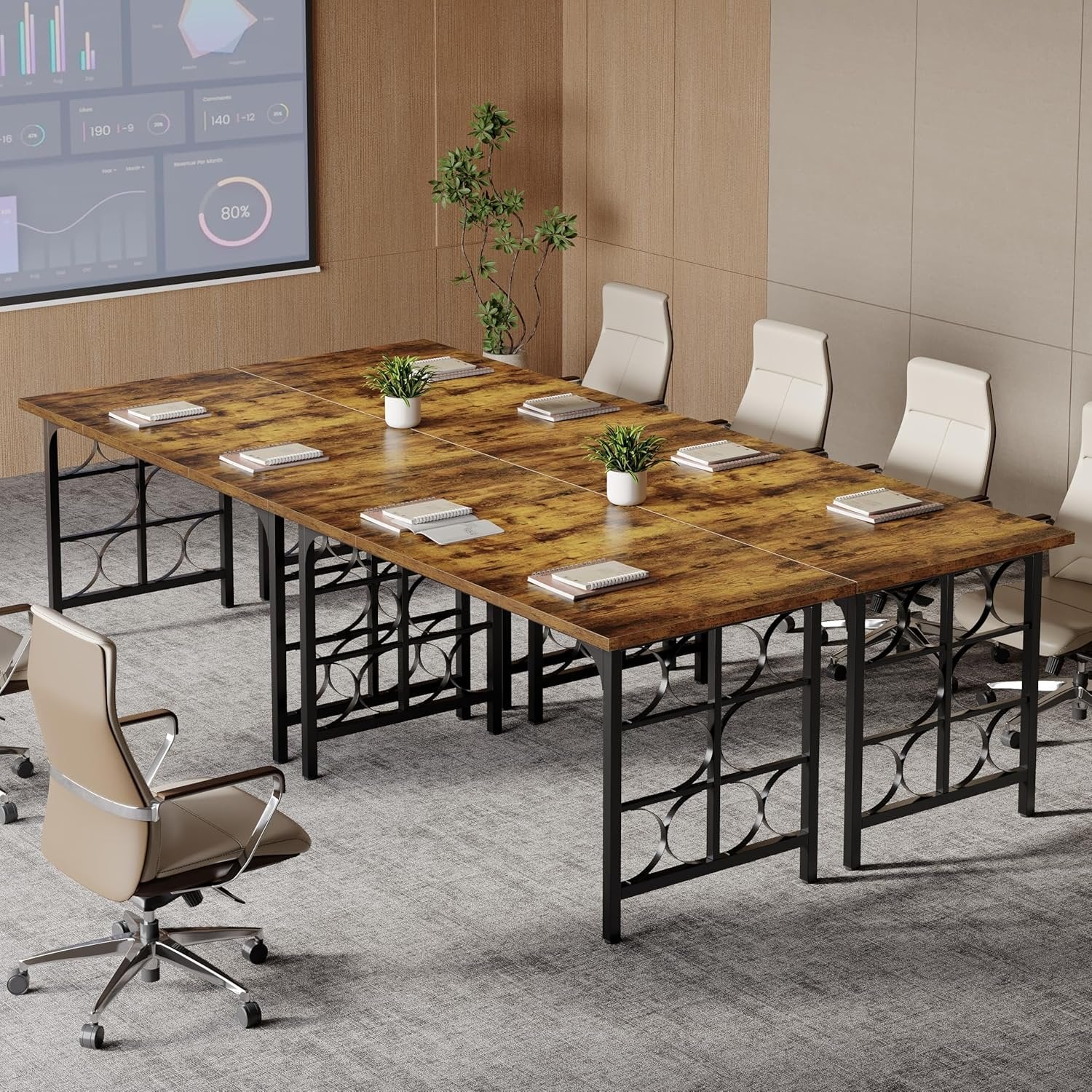 Tribesigns Bureau Ordinateur en Bois 139 cm, Table de Bureau pour Ordinateur Portable avec Pieds en métal Robustes