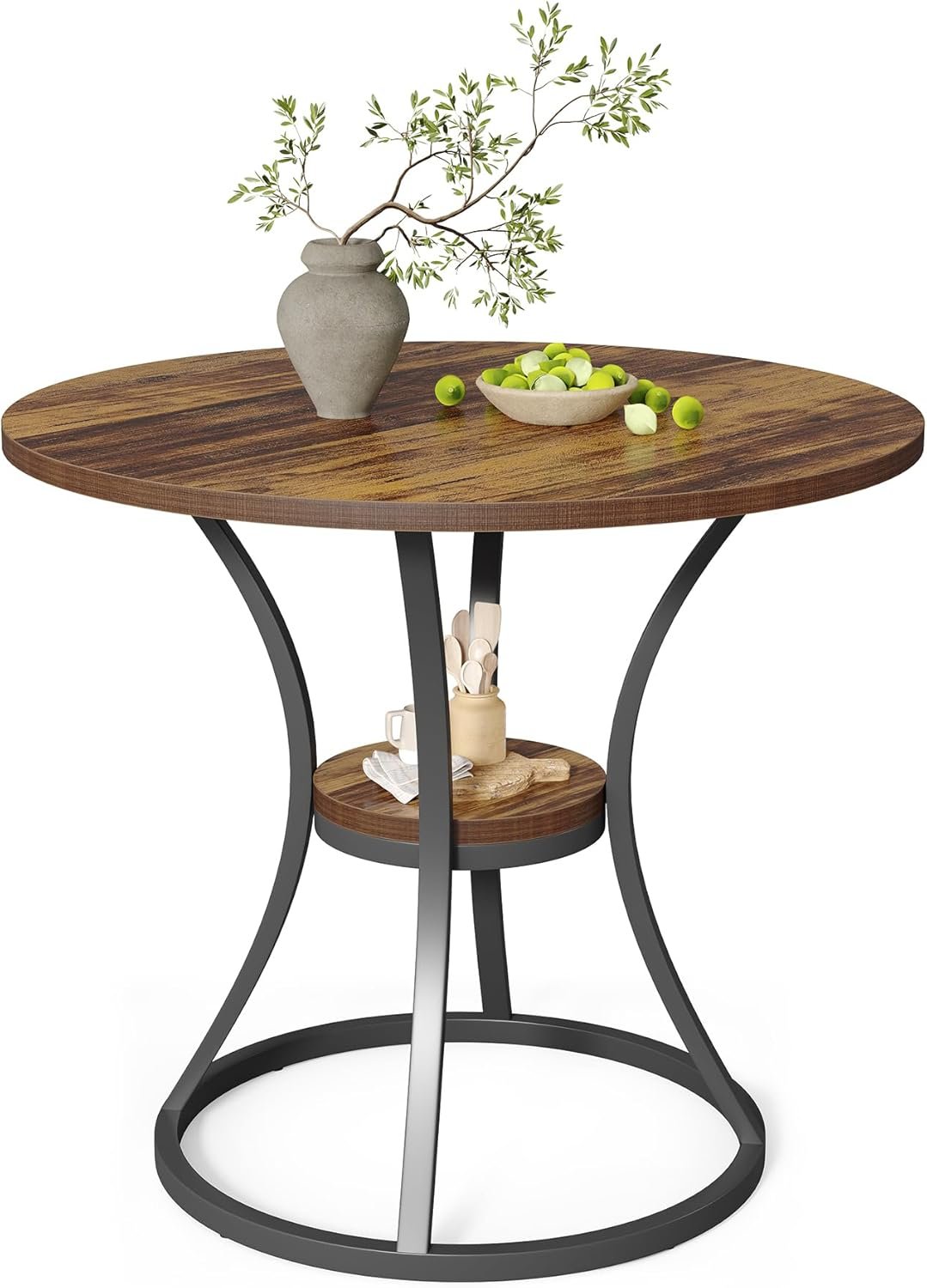 Tribesigns table ronde de salle à manger, Cuisine et salon 80 cm pour 2 à 4 personnes