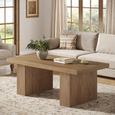 TribesignsTable basse de 120 cm, Table de salon rectangulaire au design rustique de ferme marron 3
