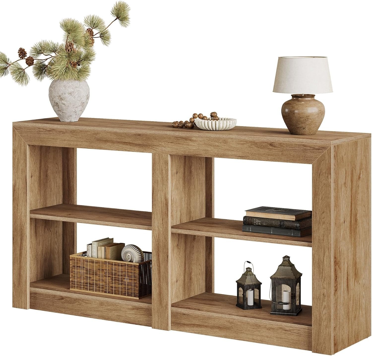 Tribesigns Console de style maison de campagne de 90 cm, Table d'entrée aspect chêne pour couloir et salon