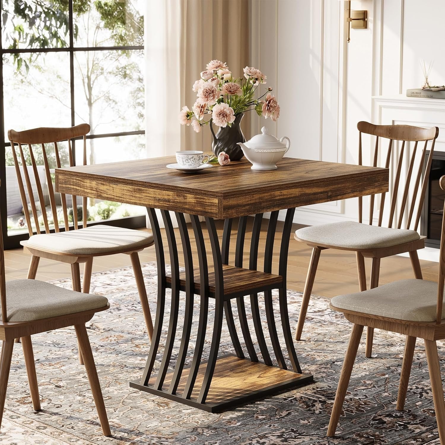 Tribesigns Table de salle à manger 80 cm, Table de cuisine pour petits espaces