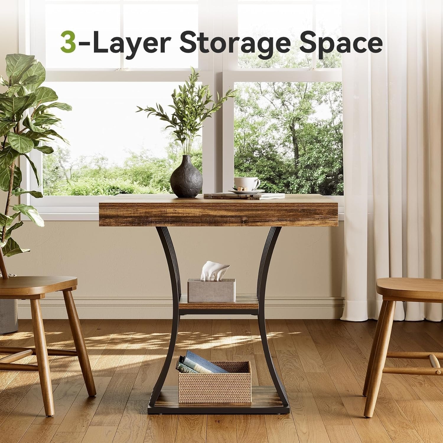 Tribesigns Table de salle à manger 80 cm, Table de cuisine pour petits espaces