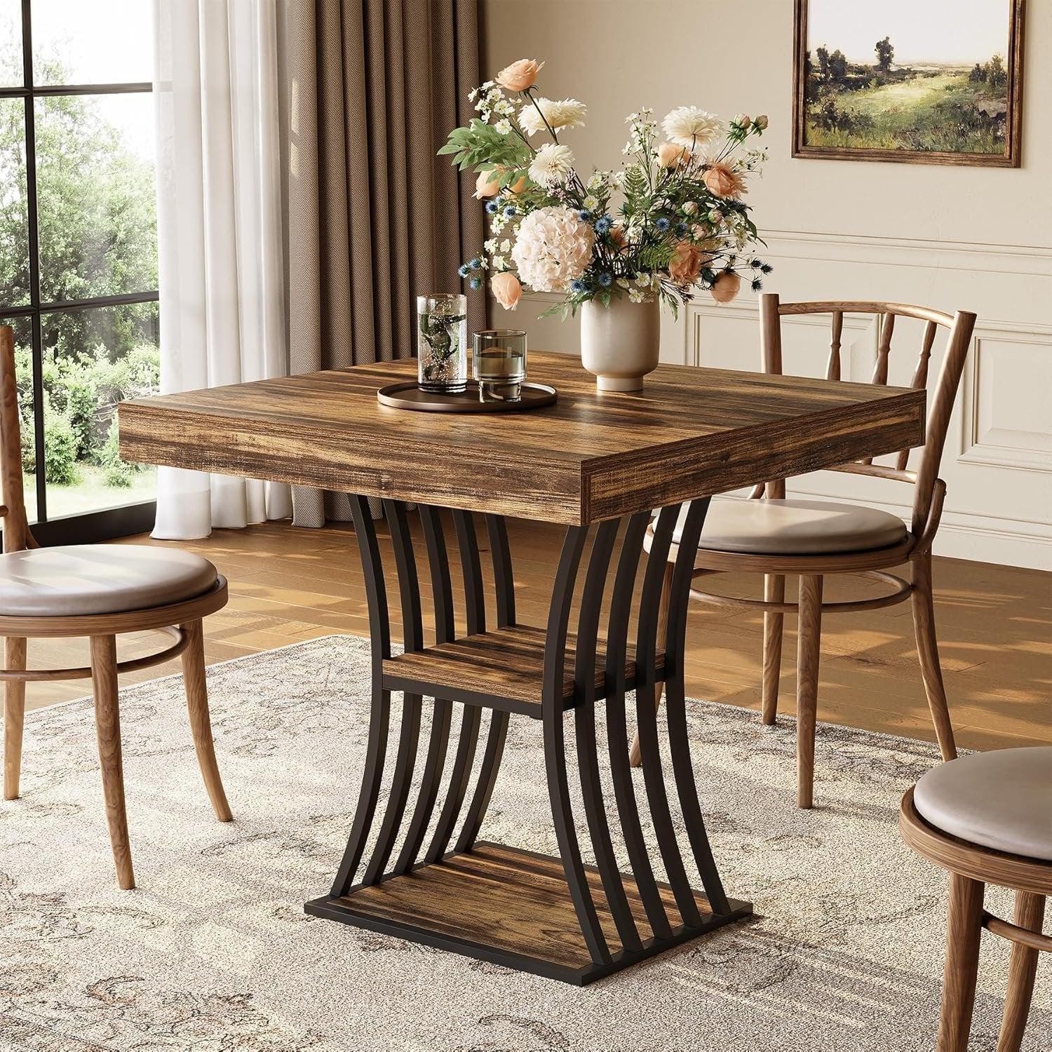 Tribesigns Table de salle à manger 80 cm, Table de cuisine pour petits espaces