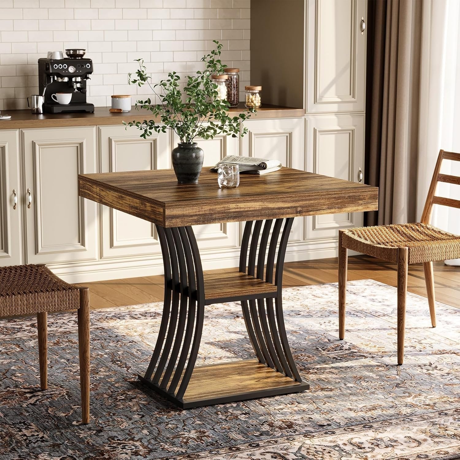 Tribesigns Table de salle à manger 80 cm, Table de cuisine pour petits espaces