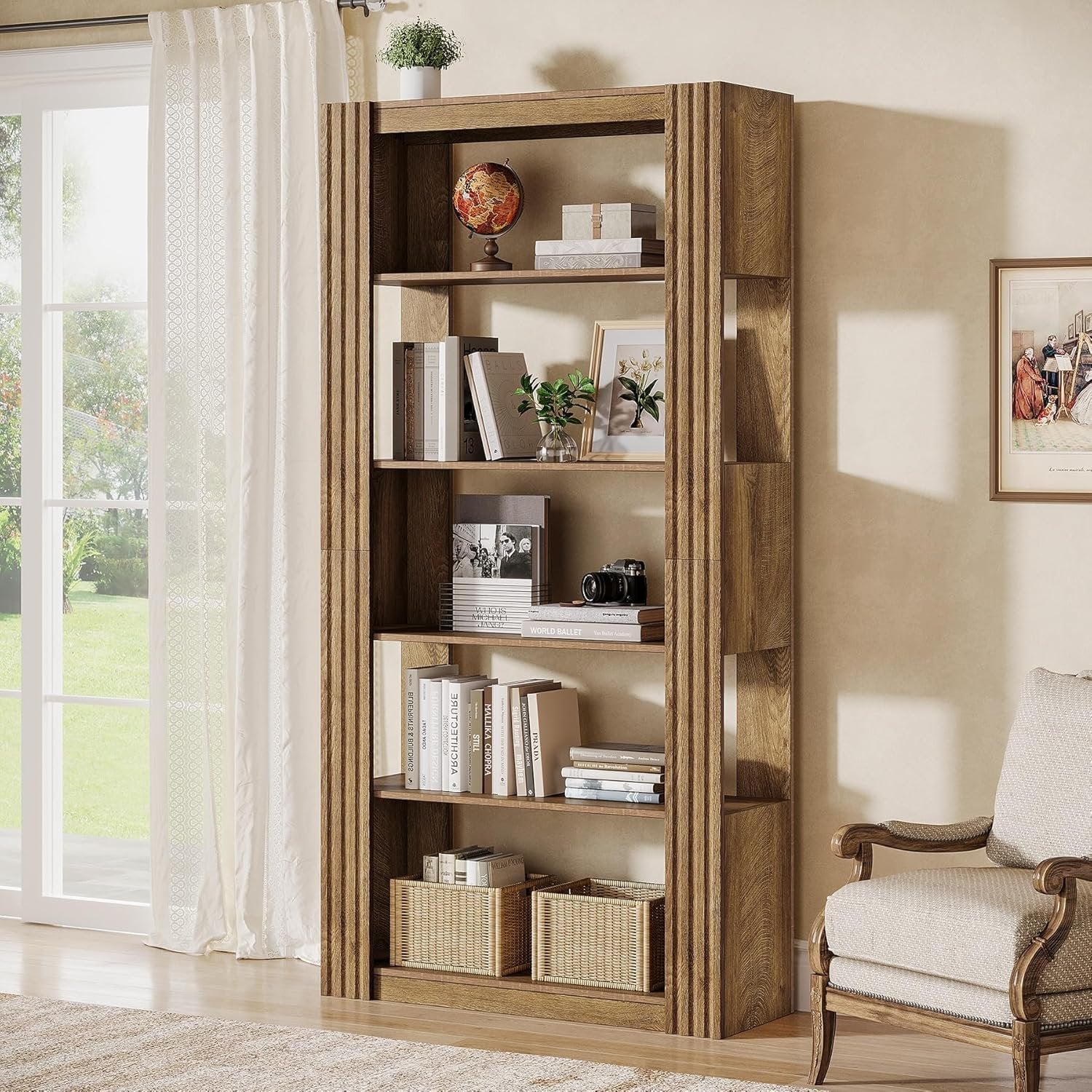 Tribesigns Étagère autoportante de 180 cm de haut avec 5 étagères ouvertes, Étagère de bureau