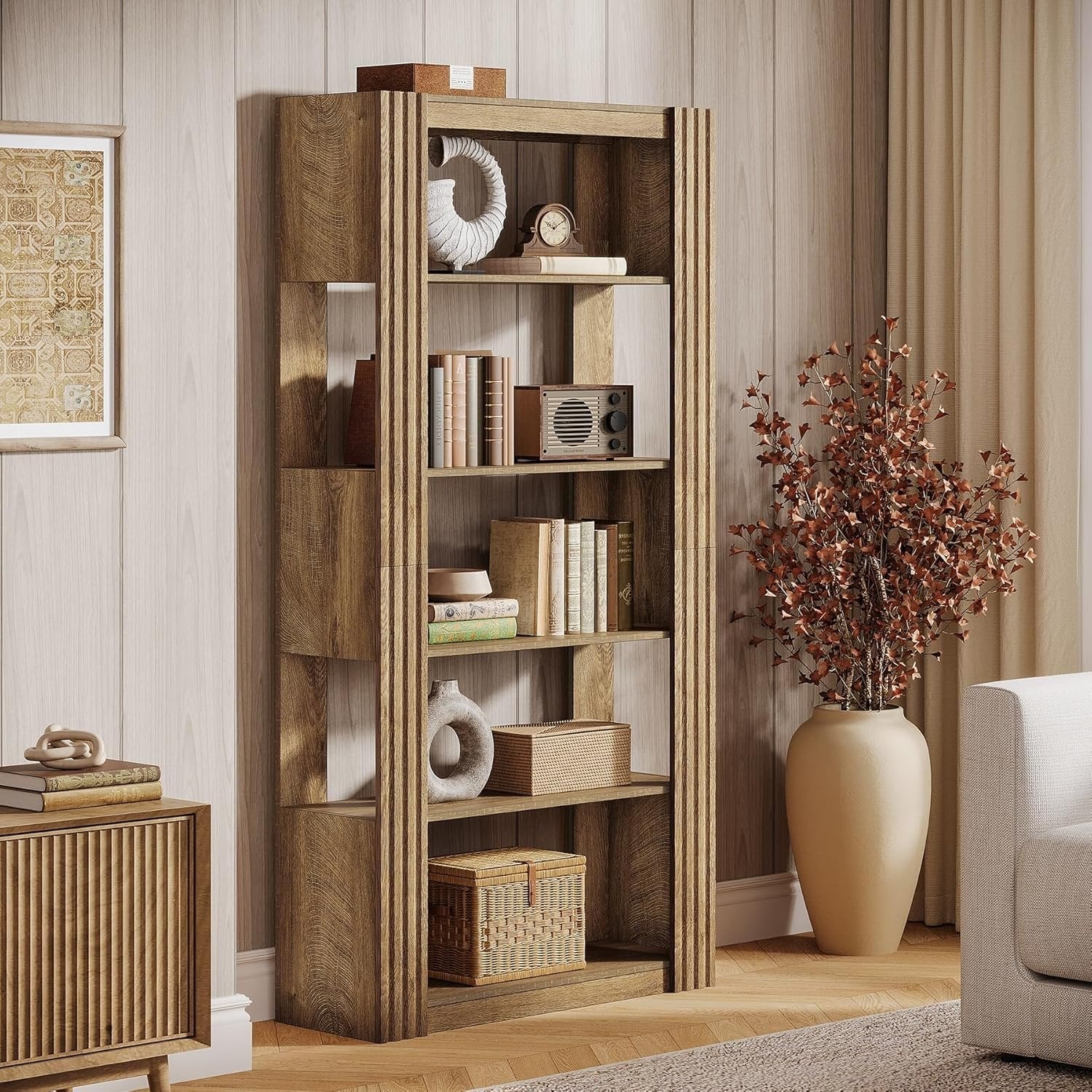 Tribesigns Étagère autoportante de 180 cm de haut avec 5 étagères ouvertes, Étagère de bureau