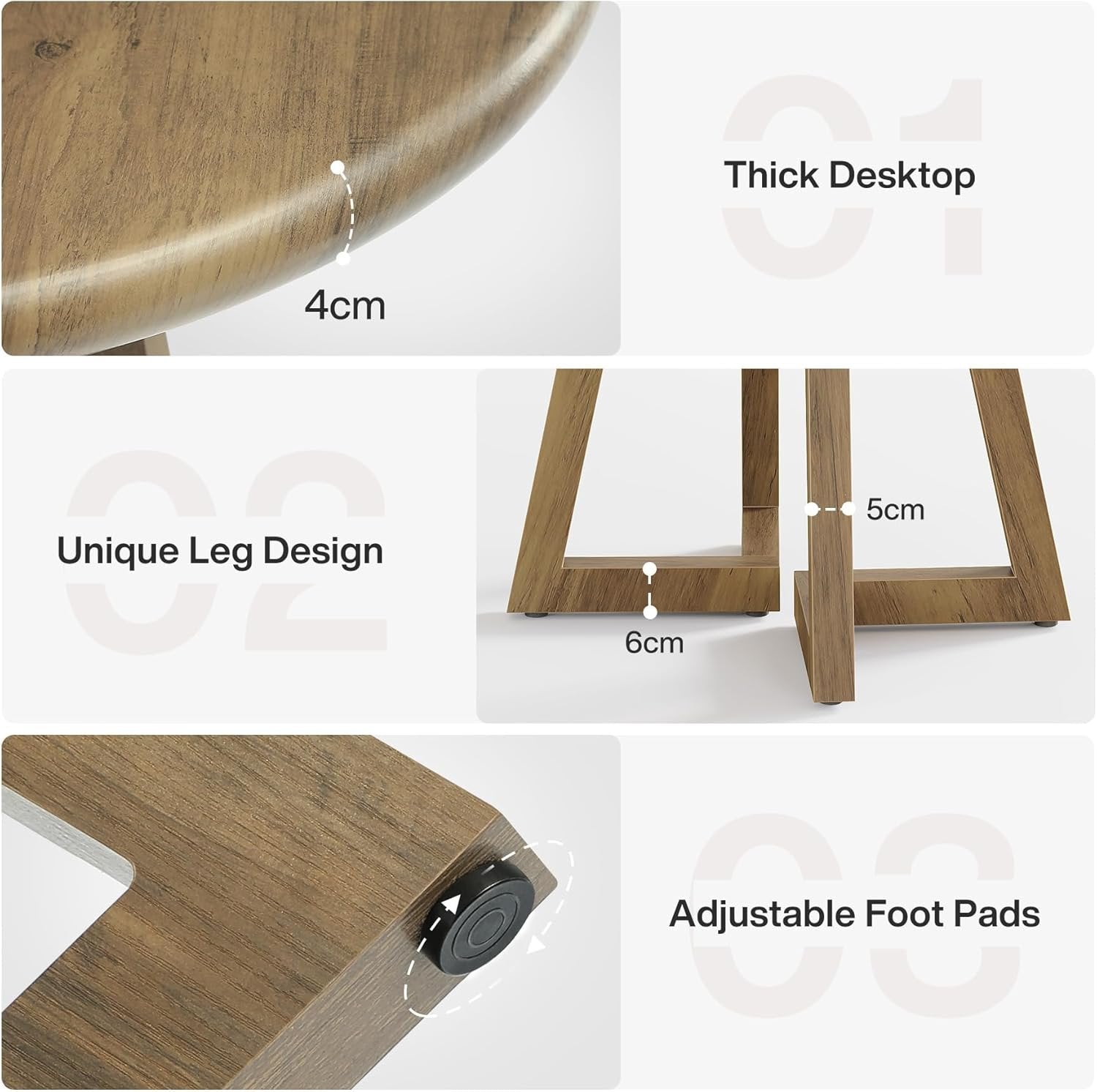 Tribesigns Table de salle à manger ronde pour 2 à 4 personnes  idéale pour la cuisine et la salle à manger