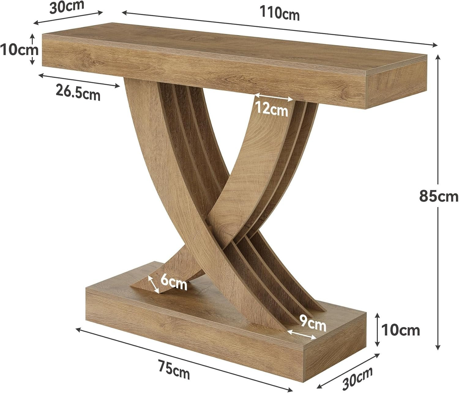 Tribesigns Console étroite de 110 cm avec structure en bois, Table d'appoint polyvalente pour entrée
