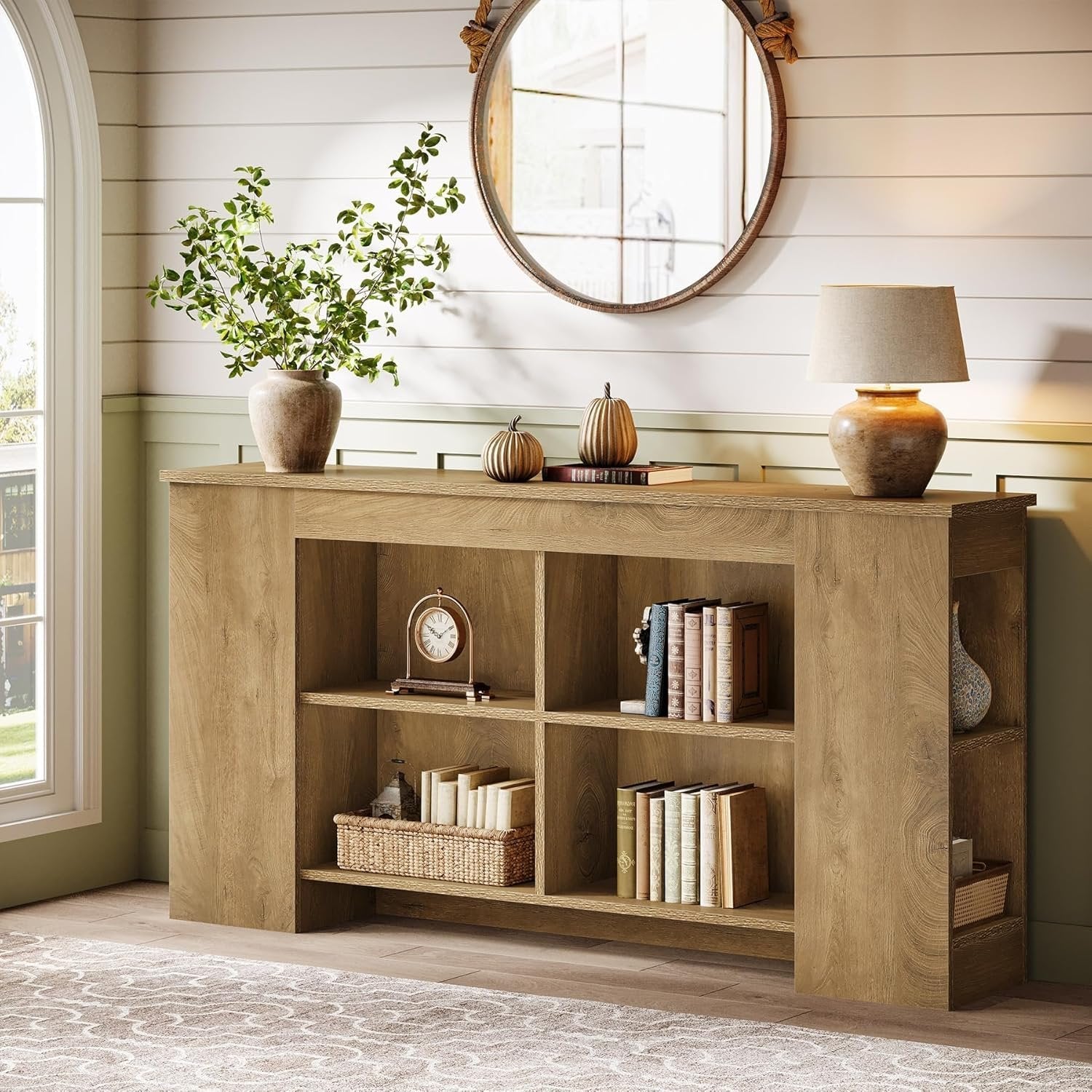 Tribesigns Console avec espace de rangement 160 cmen bois, Style maison de campagne pour entrée