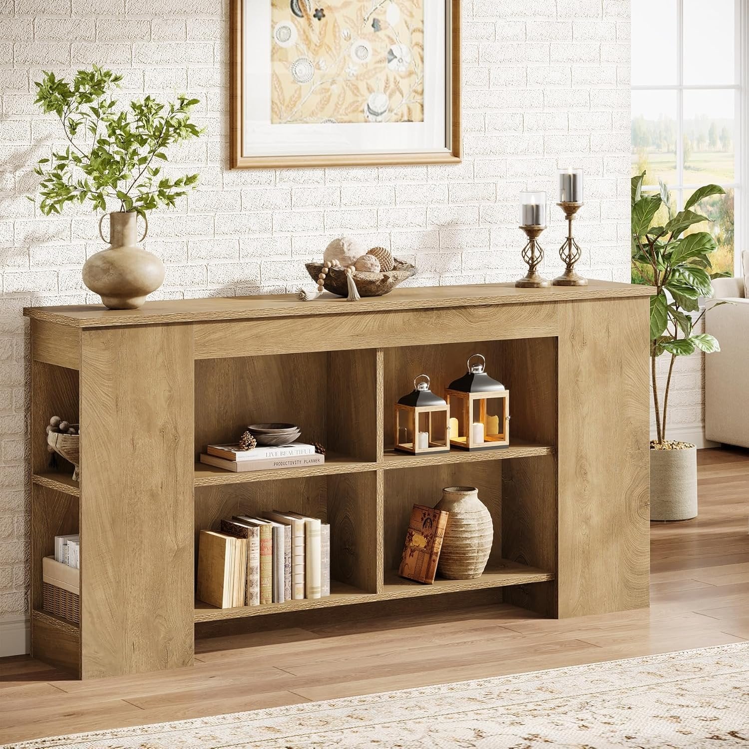 Tribesigns Console avec espace de rangement 160 cmen bois, Style maison de campagne pour entrée