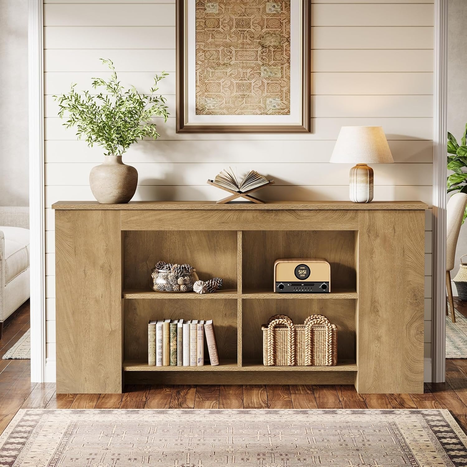 Tribesigns Console avec espace de rangement 160 cmen bois, Style maison de campagne pour entrée