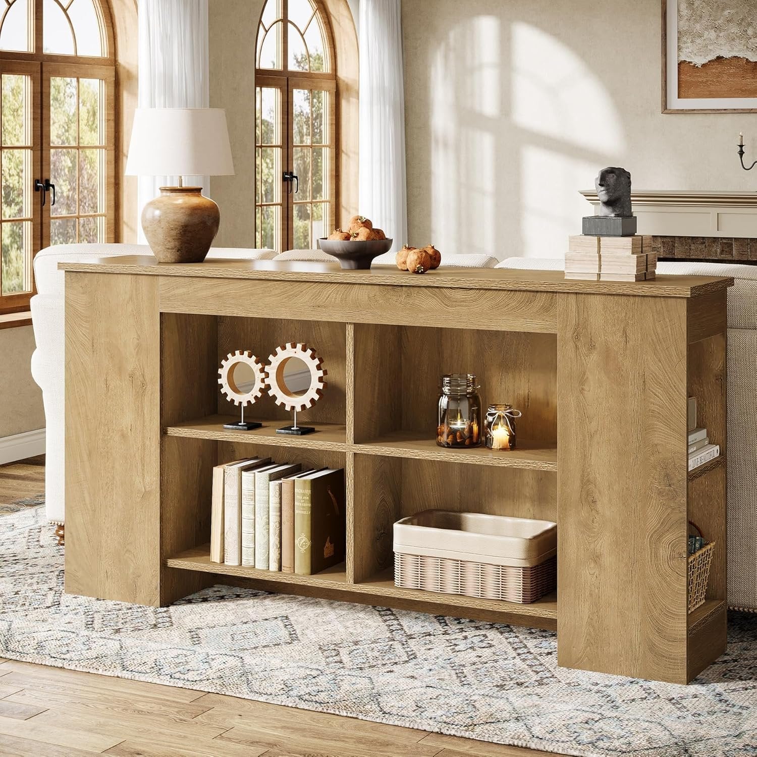 Tribesigns Console avec espace de rangement 160 cmen bois, Style maison de campagne pour entrée