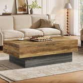 Tribesigns Table basse rectangulaire en bois de style maison de campagne 140 cm 3