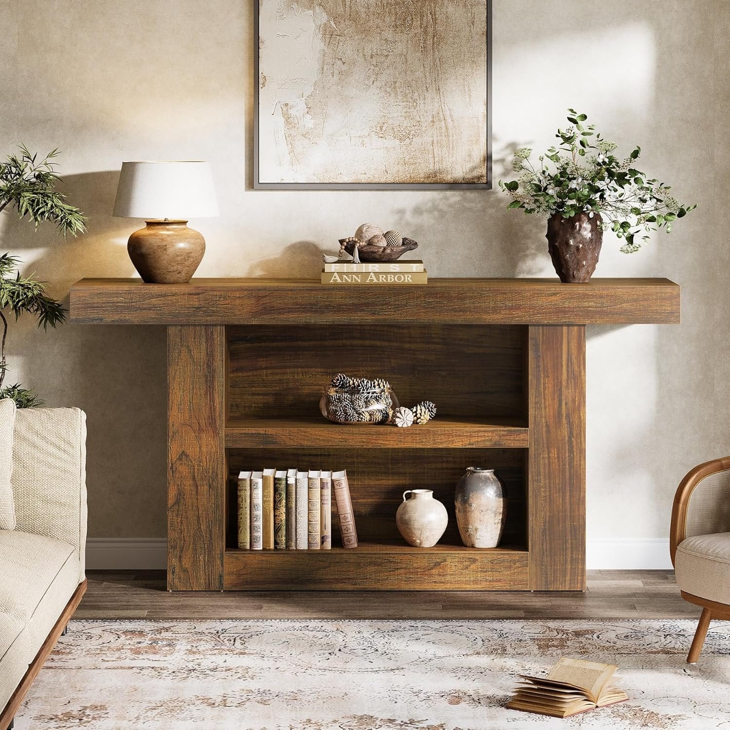 Tribesigns Table console 160 cm, Table d'appoint Table de couloir avec pour entrée