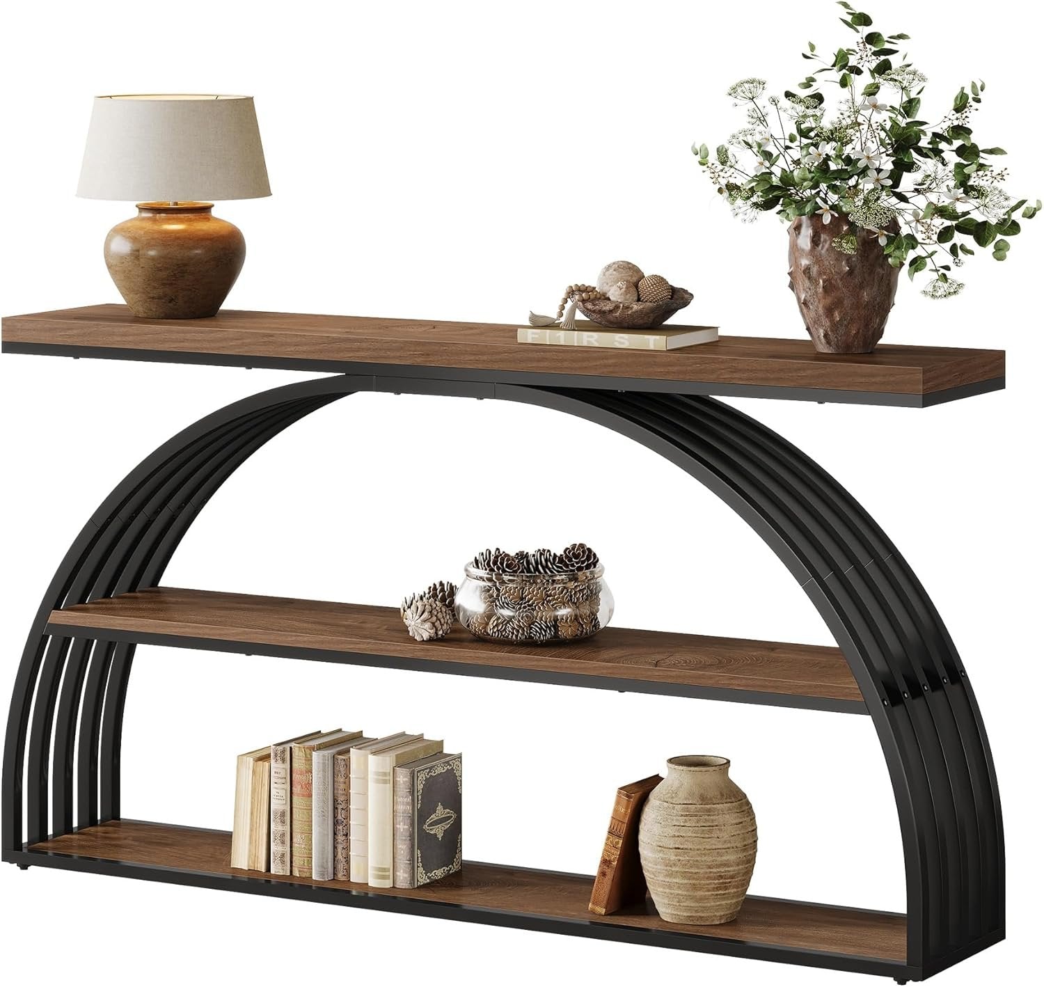 Tribesigns Table Console pour entrée, Table d'entrée de Style Fermier de 160 cm avec Cadre arqué