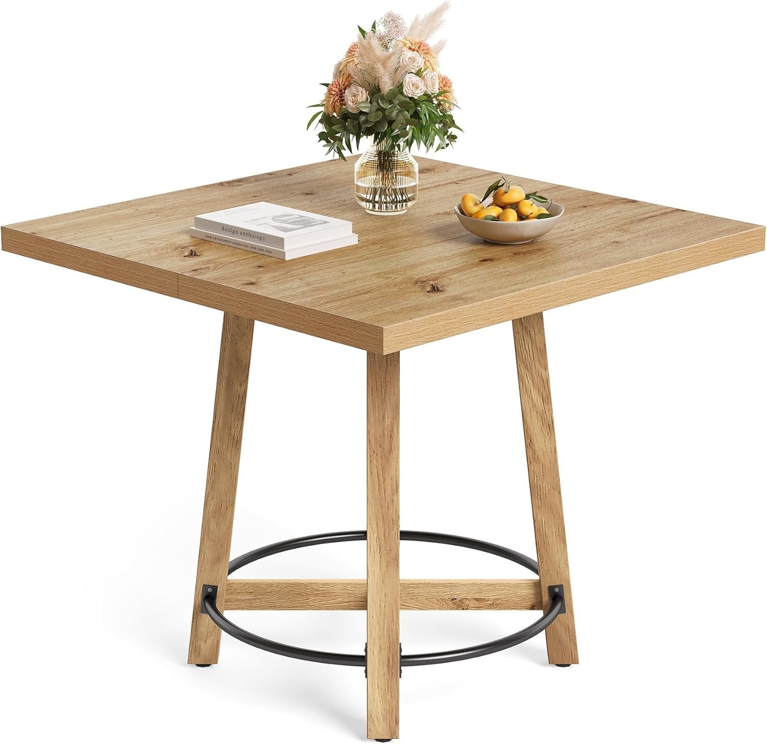 Tribesigns Table à manger 80 cm, Table de cuisine carrée moderne pour 2 à 4 personnes