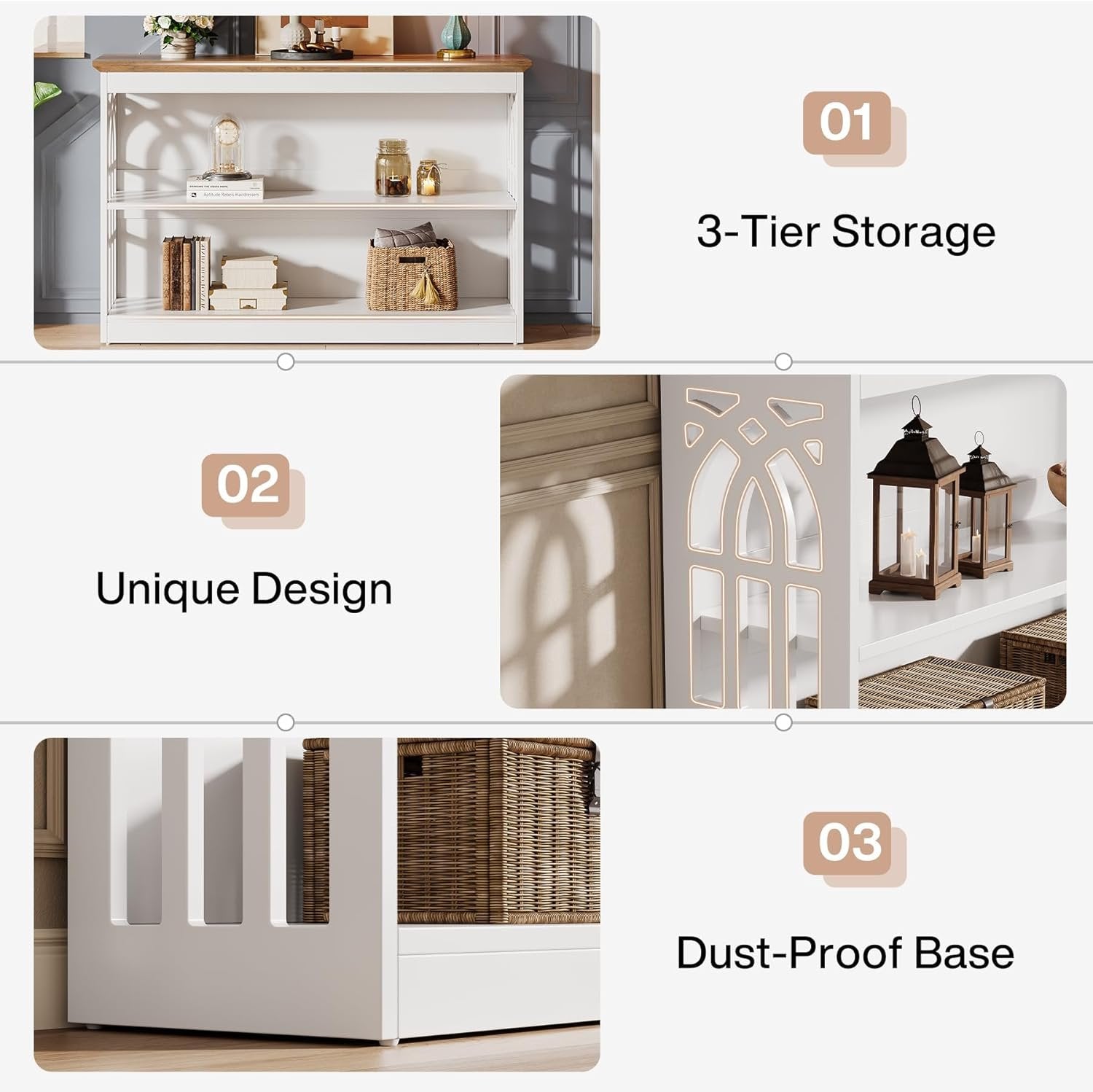 Tribesigns Console moderne pour l'entrée 105 cm blanche à placer derrière un canapé