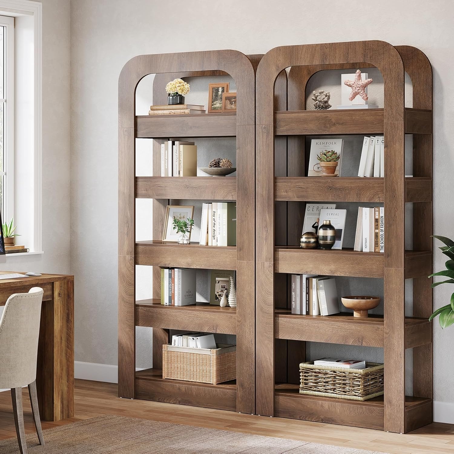 Tribesigns Étagère de 180 cm de hauteur avec 5 compartiments ouverts, Bibliothèque de style industriel