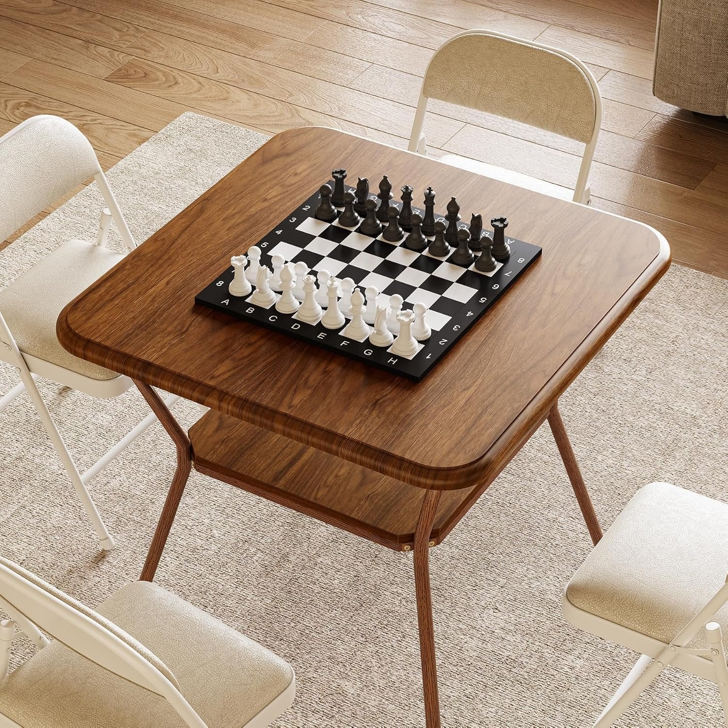 Tribesigns Table à manger carrée de 80 cm pour 2 à 4 personnes coins arrondis