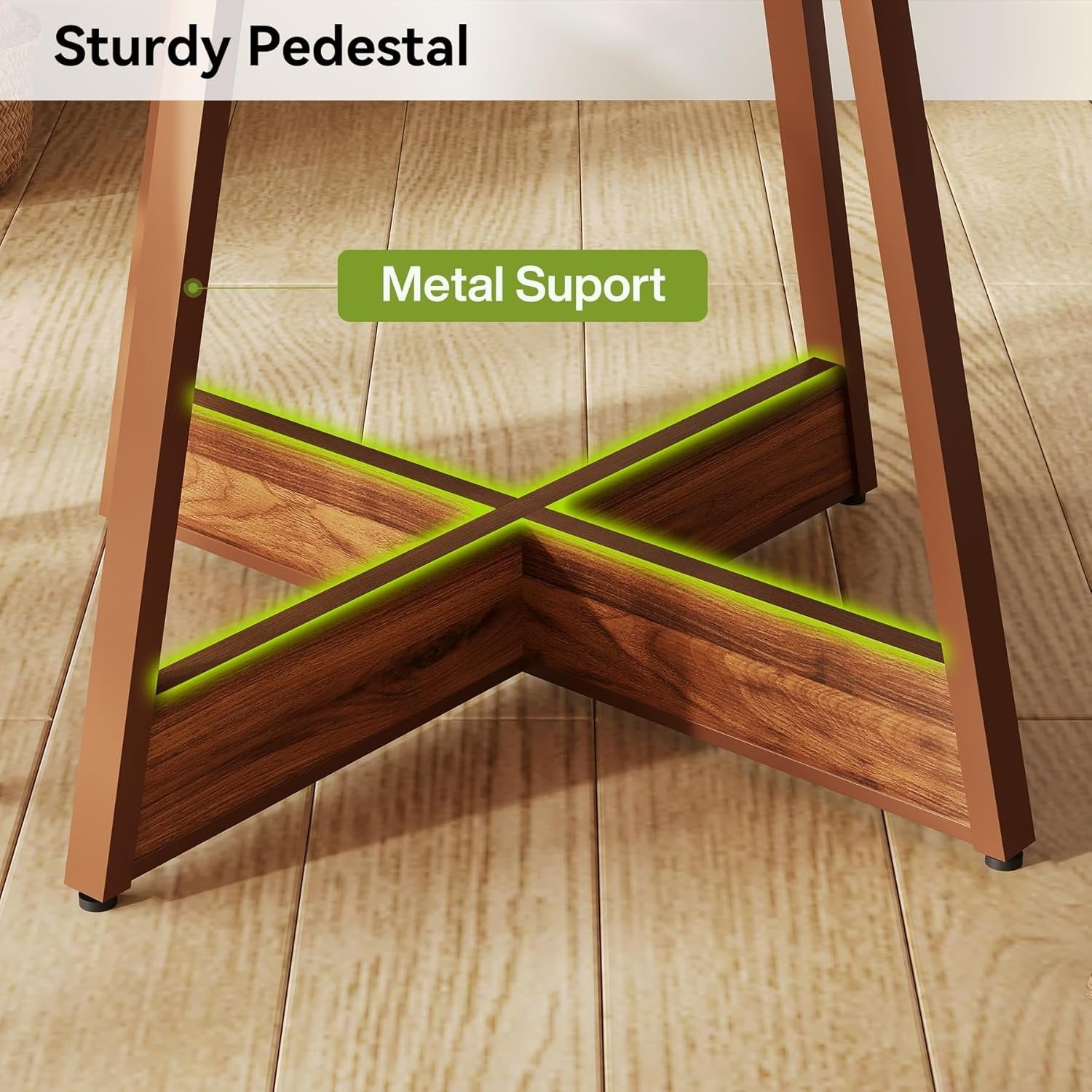 Tribesigns Table à manger ronde pour 2 à 4 personnes, Table de style campagnard de 100 cm, table à manger en bois