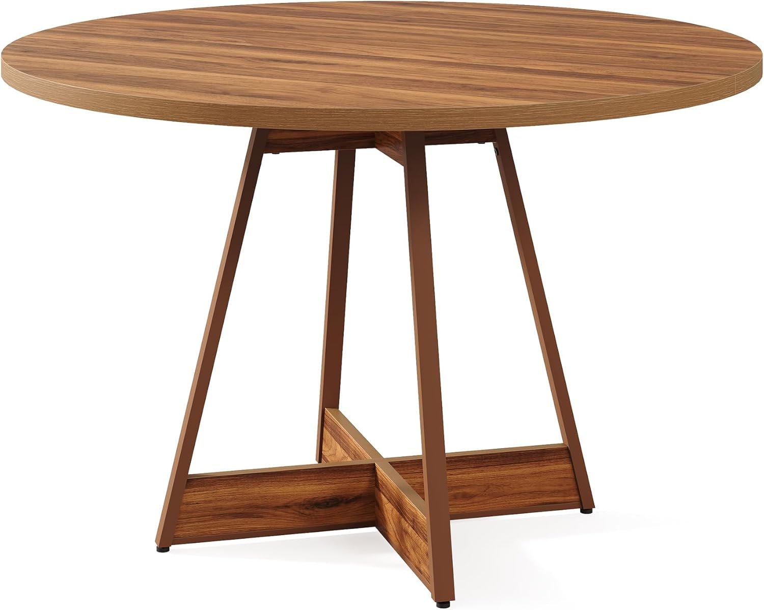 Tribesigns Table à manger ronde pour 2 à 4 personnes, Table de style campagnard de 100 cm, table à manger en bois