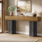 Tribesigns Table console longue de 160 cm de long, Table de canapé de maison de campagne 3