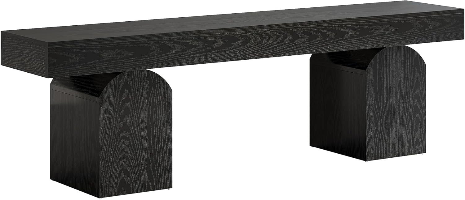Tribesigns Banc de Salle à Manger pour 2 à 3 Personnes, Siège pour Cuisine Moderne Noir avec Base Cintrée
