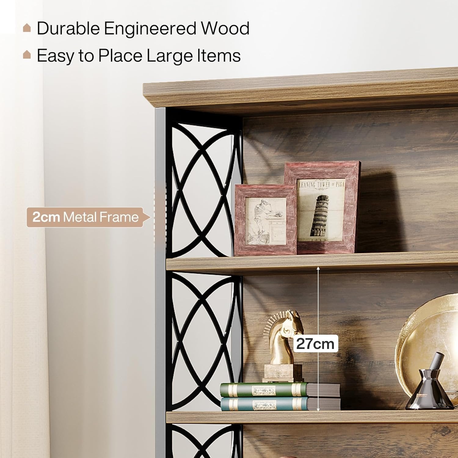 Tribesigns Étagère autoportante de 185 cm de haut, Étagère industrielle à 6 niveaux en bois