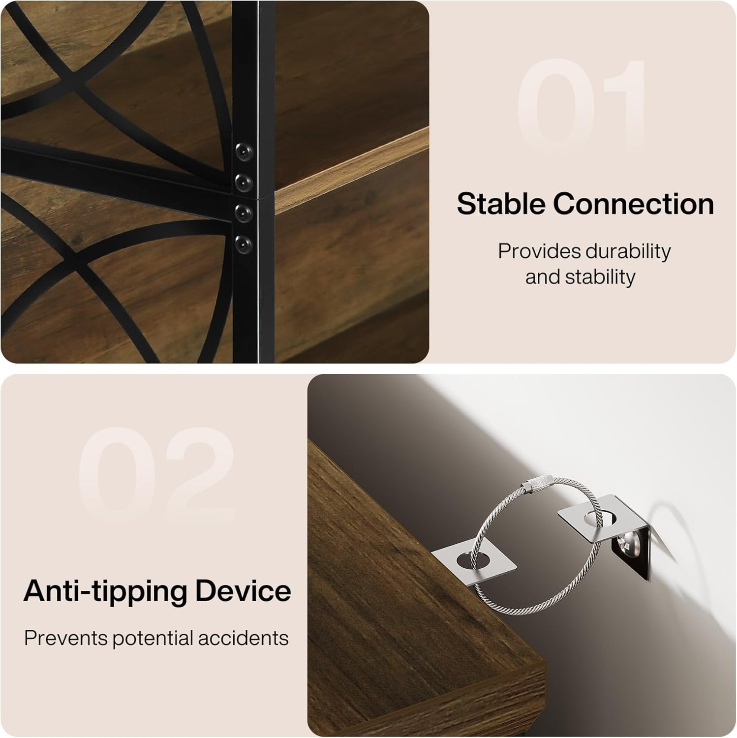 Tribesigns Étagère autoportante de 185 cm de haut, Étagère industrielle à 6 niveaux en bois