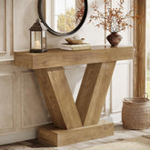 Tribesigns Table Console 105 cm, Table d'entrée derrière Le canapé avec Pieds en V 3