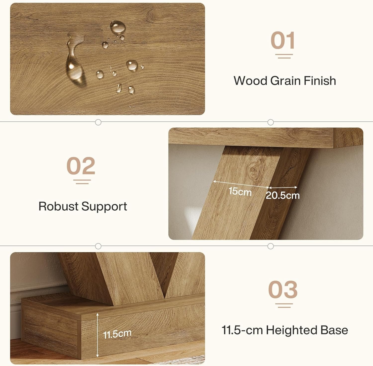 Tribesigns Table Console 105 cm, Table d'entrée derrière Le canapé avec Pieds en V