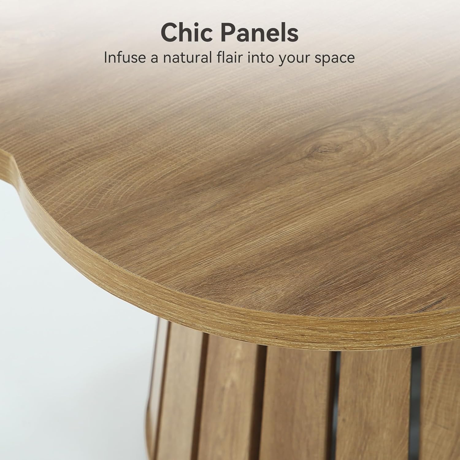 Tribesigns Table basse ronde, Grande table de salon de 85 cm de diamètre Style champêtre