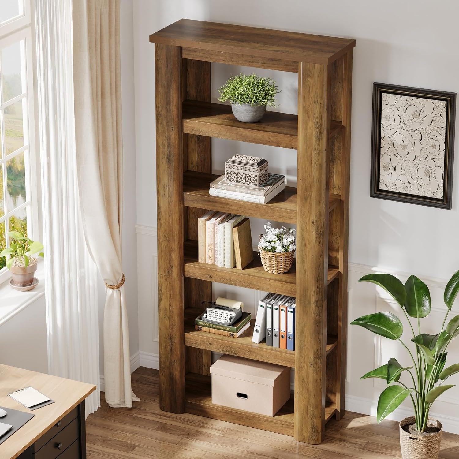 Tribesigns Bibliothèque, Étagère sur 6 Niveaux Meuble de Rangement Livres