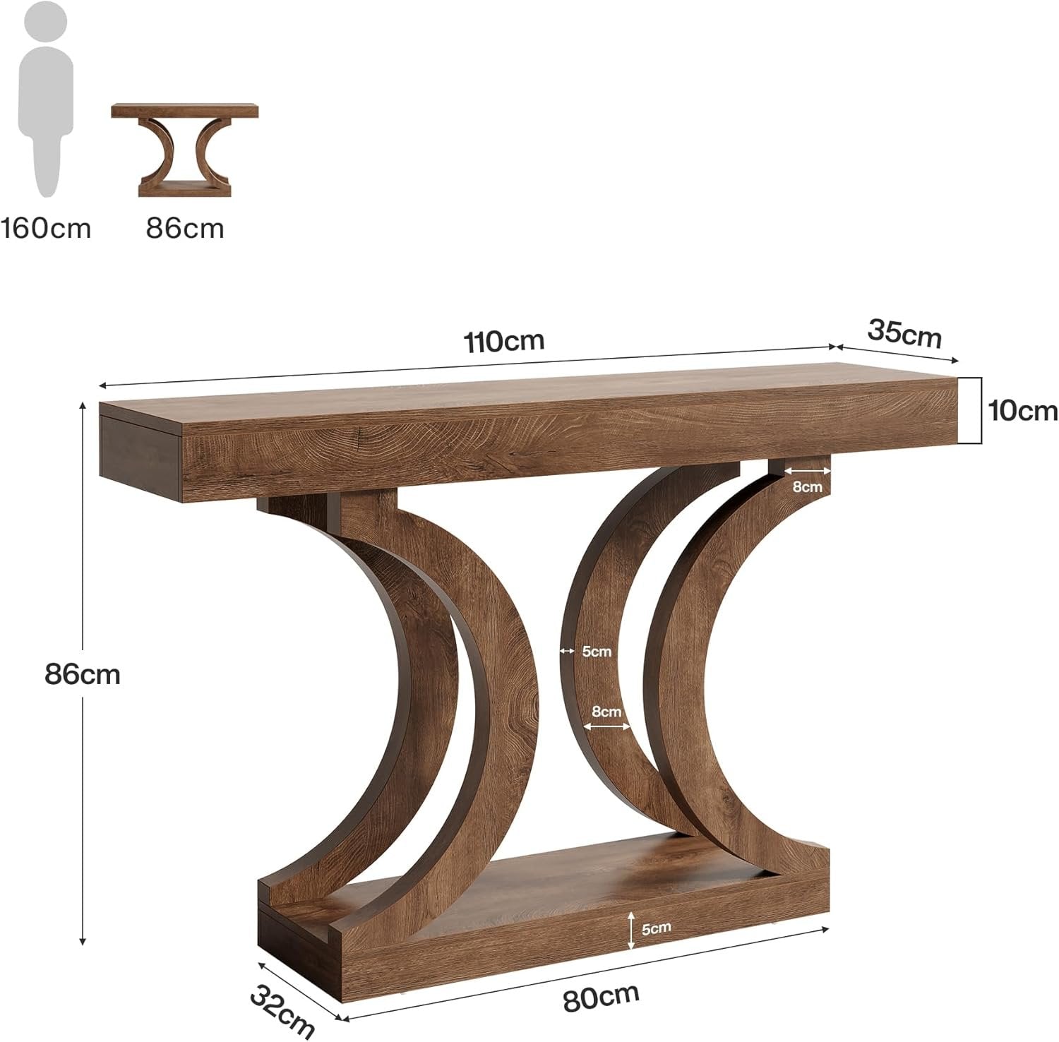 Tribesigns Console de 110 cm de Style campagnard, Idéale pour l'entrée ou Le Salon