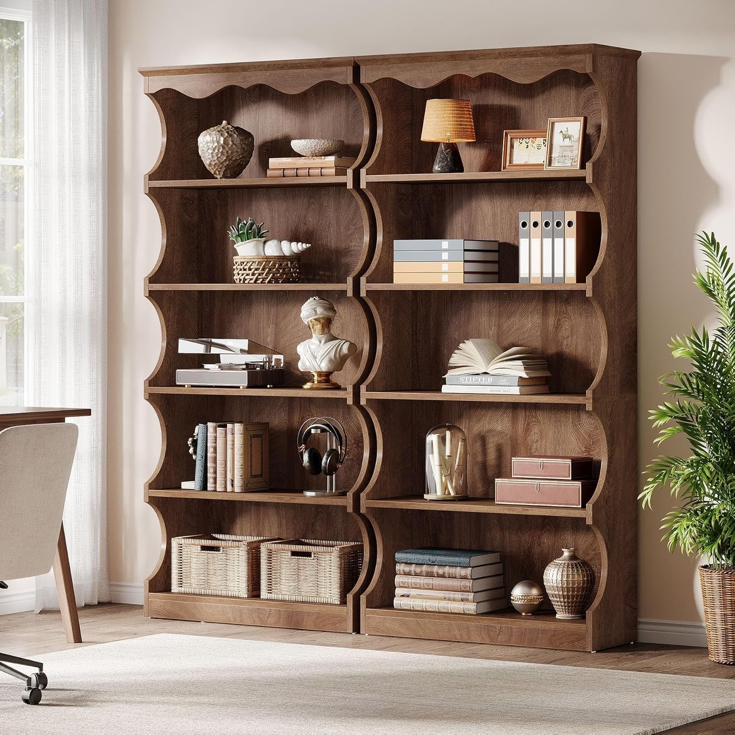 Tribesigns Étagère à 6 Niveaux, 180 cm de Hauteur, Bibliothèque autoportante avec rangements